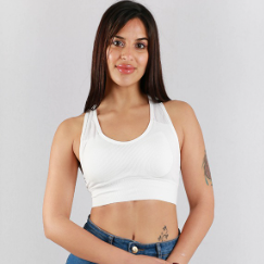 corset crop top tipo x con tirante en la espalda 