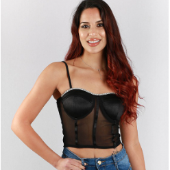 corset top satin con malla 