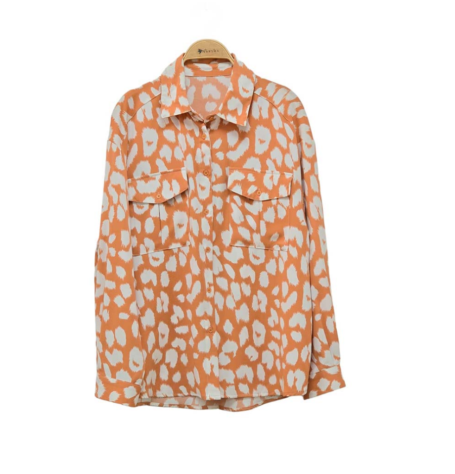 Blusa gasa, abotonada print